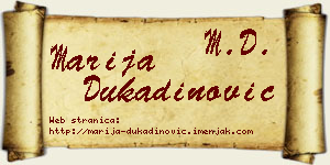 Marija Dukadinović vizit kartica